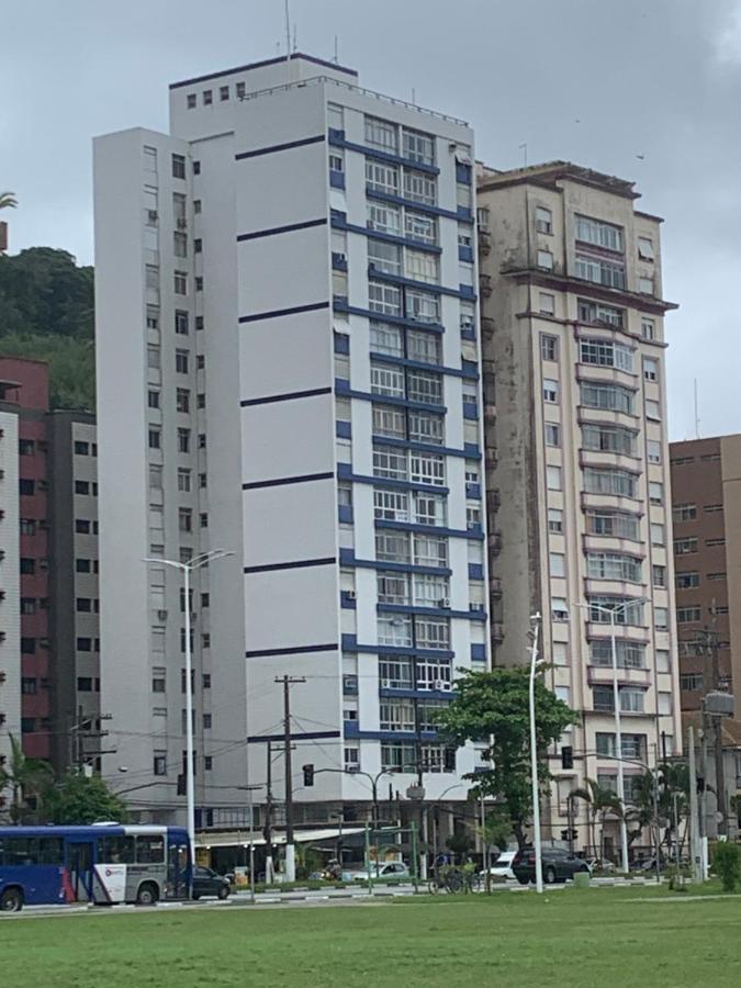 Sao Vicente Itarare Predio Frente Mar Apto Fundo Vista Parcial 외부 사진