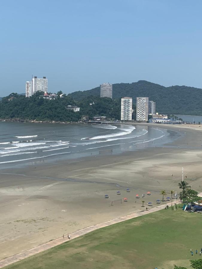 Sao Vicente Itarare Predio Frente Mar Apto Fundo Vista Parcial 외부 사진