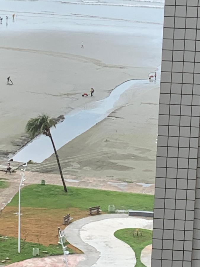 Sao Vicente Itarare Predio Frente Mar Apto Fundo Vista Parcial 외부 사진